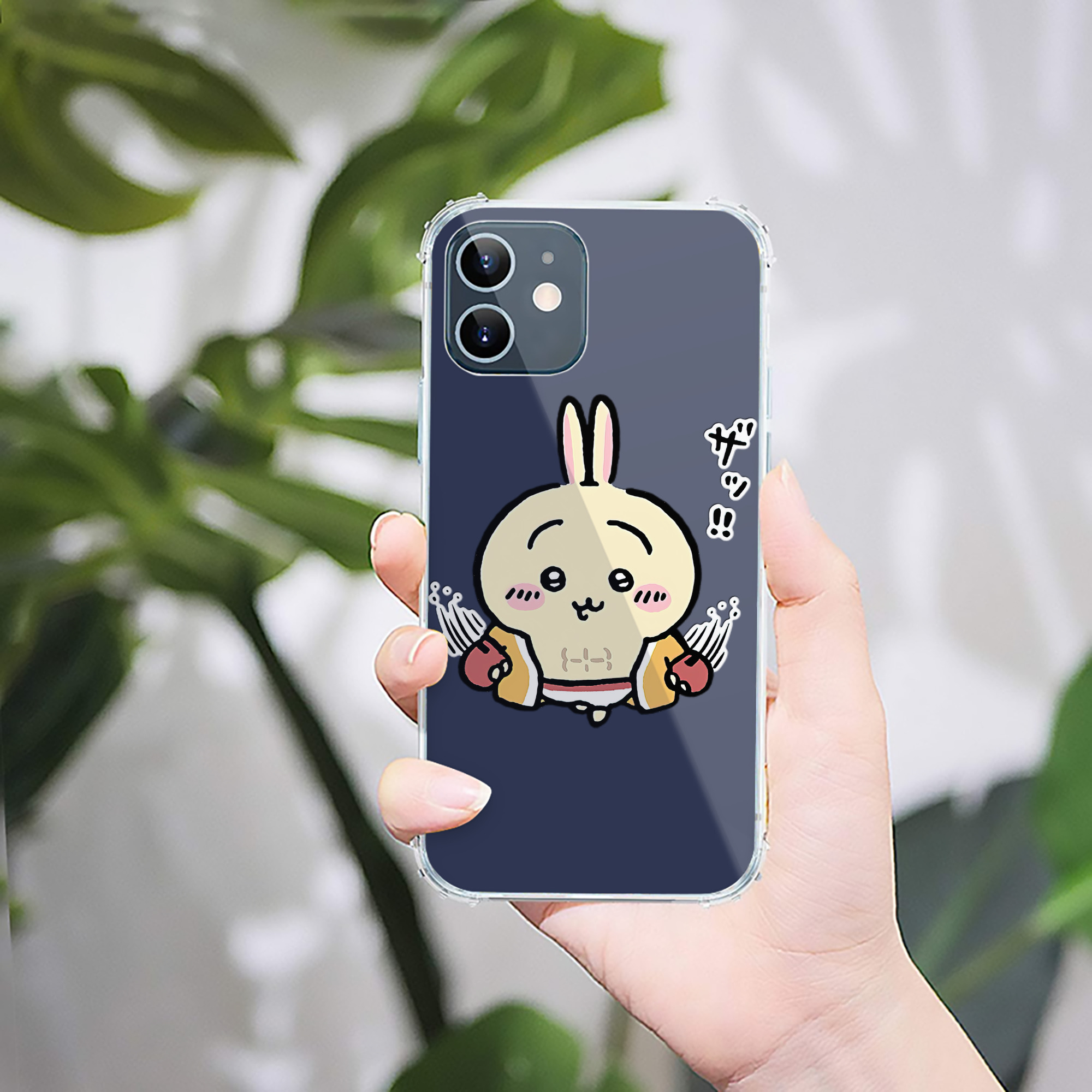 （画像用） ちいかわ うさぎ Chii-kawa usagi 【iPhone 12シリーズ対応】透明スマホケース（クリアソフトケース）